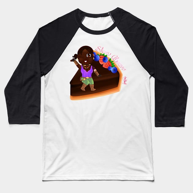 Sheva Alomar Chocolate Tart Baseball T-Shirt by AngelHeartArt